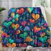 Girls' Hearts Plush Fleece Blanket, 51 x 63 in, Colorful view 1
