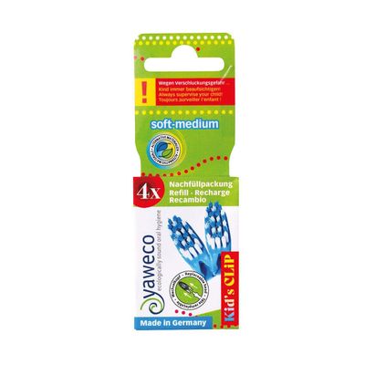 YAWECO Kid's CLIP – 4 Soft-Medium Replacement Brush Heads