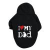 Dog Sweater, Winter Warmer Hoodie, 'I LOVE MY DAD' Print, Large Dog Hoodie (Black, 3XL) view 2