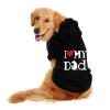 Warm Soft Dog Hoodie with "I LOVE MY DAD" Print, Blue, XS view 4