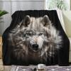 Cozy Blanket 230 x 270 cm Wolf Plush White Animal Fleece Sofa Couch Blanket, Flannel Throw, Large Warm Winter Home Blanket view 1