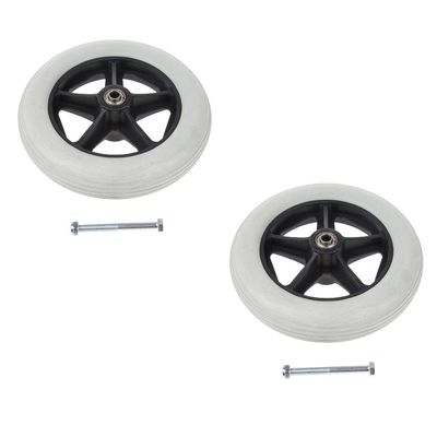 Tiuimk Replacement Rollator Wheels, 20.3 cm, Silver-Colored, 2-Piece Set