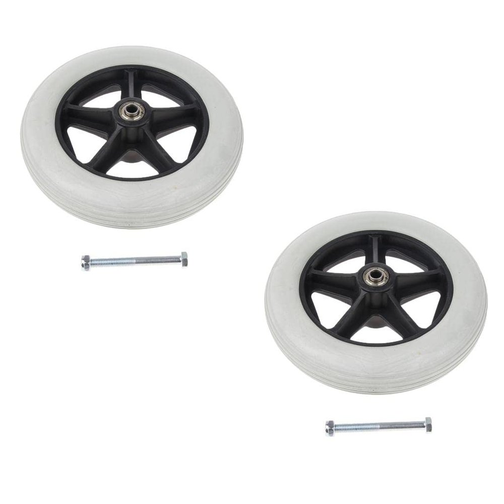Tiuimk Replacement Rollator Wheels, 20.3 cm, Silver-Colored, 2-Piece Set