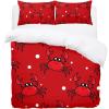 3-Piece Queen Duvet Cover Set, Tencel, Red Crab Pattern with White Dots view 2