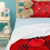 3-Piece Queen Duvet Cover Set, Tencel, Red Crab Pattern with White Dots view 4