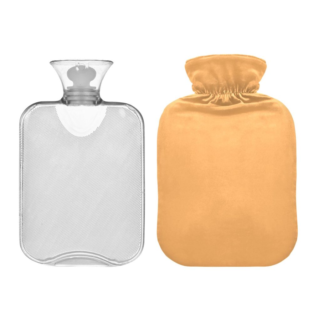 Hot Water Bottle with Cover, 1 L, Heating Pad for Menstrual Cramps, Neck and Shoulder Pain
