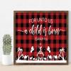 Wooden Sign with “For Unto Us A Child Is Born” Nativity Scene view 1