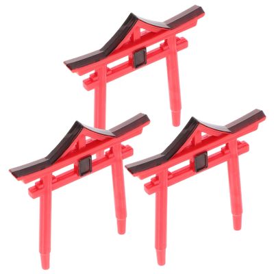 INOOMP 3-Piece Aquarium Torii Decoration Set