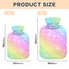 Soft Cover Hot Water Bottle with Glitter, Rainbow Colors, 1 Liter view 2