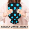 2L Large Hot Water Bottle with Cover, Blue Polka Dot Hand and Foot Warmer view 4