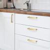 Cabinet Handles for Kitchen Doors, 1-Piece Solid Copper Handle, Gold, Various Sizes view 3
