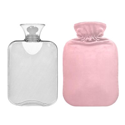 Classic Hot Water Bottle with Pink Gradient Cover, 1 Liter