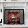 Heavy-Duty Freestanding Iron Fireplace Guard, Black, 98 x 23 x 78 cm view 1