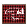 Wooden Wall Sign “For Unto Us A Child Is Born,” Nativity Cross Scene, 16 x 20 in view 1