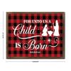 Wooden Wall Sign “For Unto Us A Child Is Born,” Nativity Cross Scene, 16 x 20 in view 3