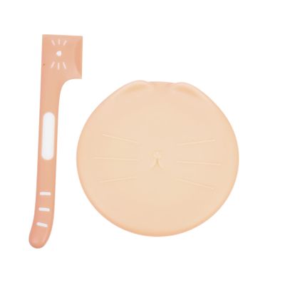 HEMOTON TPR Pet Food Can Lid with Airtight Seal and Scoop for Dog Food - Pink