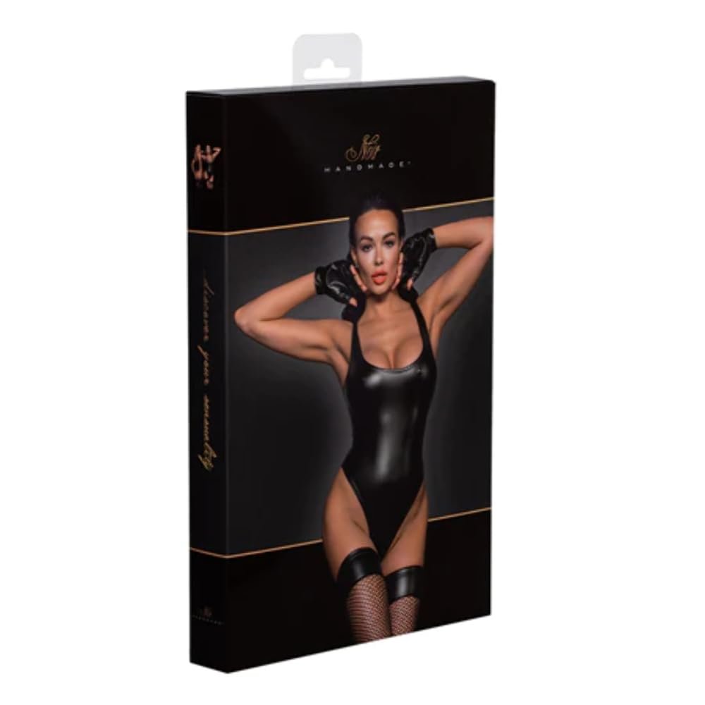 Noir Handmade Sexy Wetlook Bodysuit F244 - X-Large - Black