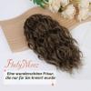 FLUFYMOOZ 31 cm Short-Claw Ponytail Extension, Wavy Curly Synthetic Ponytail with Chin Clip, Medium Brown Auburn view 2