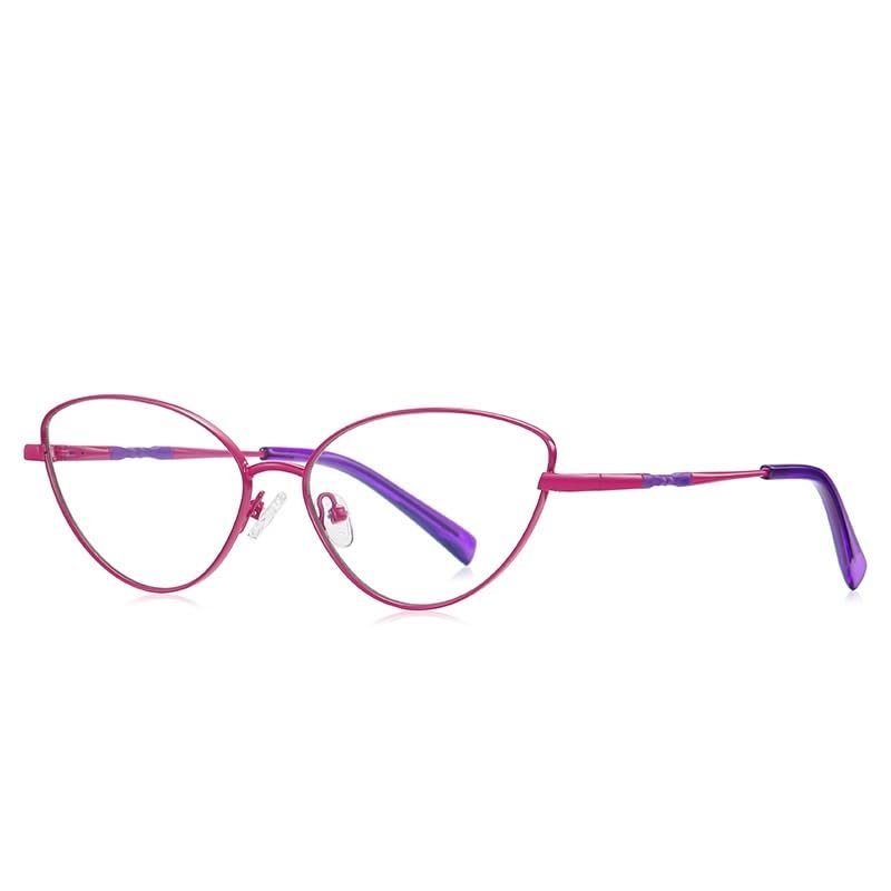 PARWANA Women's Cat-Eye Reading Glasses, Blue-Light Blocking, Red, +0.00