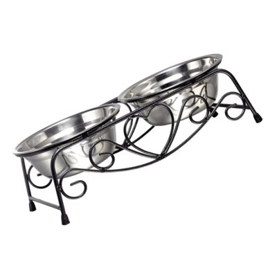 Double Stainless Steel Cat Bowl, User-Friendly and Stable