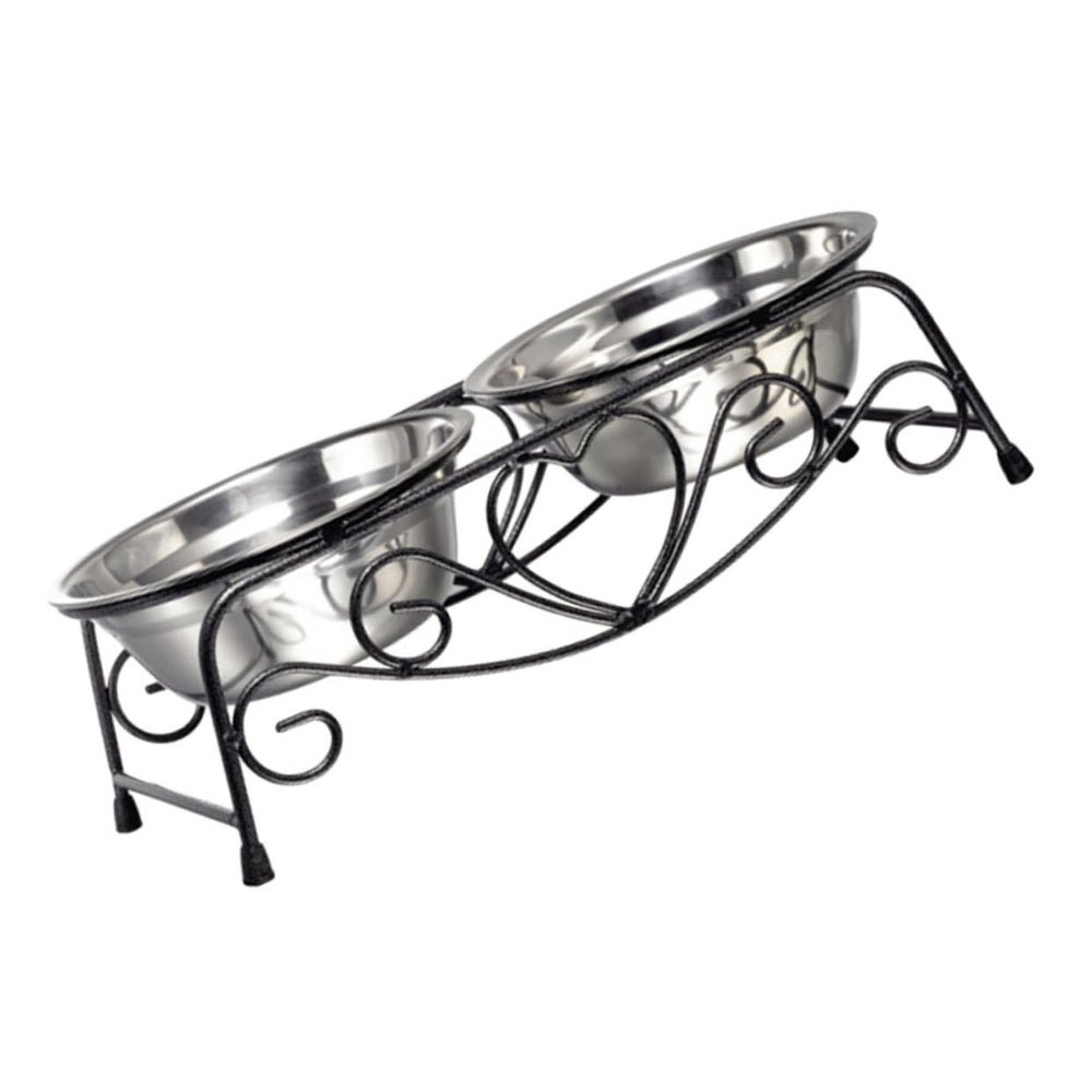 Double Stainless Steel Cat Bowl, User-Friendly and Stable