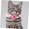 FRCOLOR Stylish Cat Collar with Delicate Floral Pattern view 3
