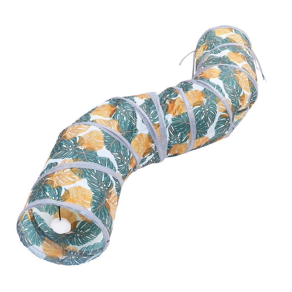 Interactive Foldable Polyester Cat Tunnel with Toy Ball