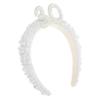 SKISUNO Lightweight Fashion Birthday Headband for Women with White Faux Pearls and Aluminum Alloy Decoration view 1