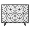 Fireplace Spark Guard, Flat Iron Fire Screen for Child Safety, Black, 105 x 20 x 68 cm view 1