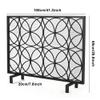 Fireplace Spark Guard, Flat Iron Fire Screen for Child Safety, Black, 105 x 20 x 68 cm view 3