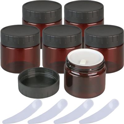 6 Empty 60 mL Cosmetic Jars with Lids