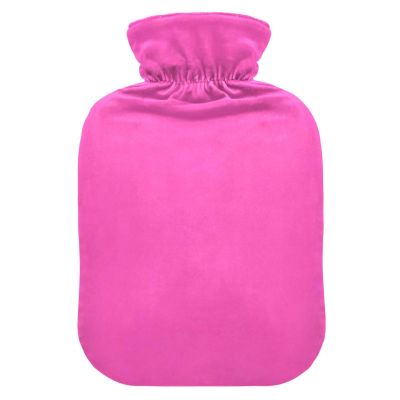 Stylish Hot Water Bottle, Pink, Soft Cover, 1 Liter