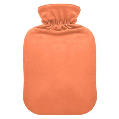 Coral Orange Hot Water Bottle with Soft Cover, 1 Liter