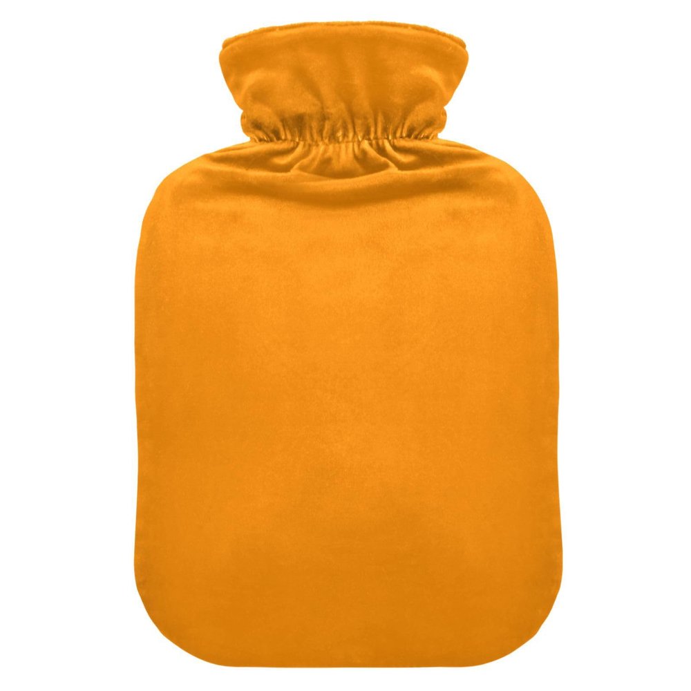 Tangerine Hot Water Bottle with Soft Cover, Hot Water Bag for Neck, Shoulder and Menstrual Cramps, 1 Liter
