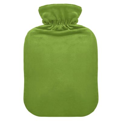 Olive Drab Hot Water Bottle with Soft Cover, for Menstrual Cramps and Pain Relief, 1 L