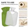 Olive Drab Hot Water Bottle with Soft Cover, for Menstrual Cramps and Pain Relief, 1 L view 4