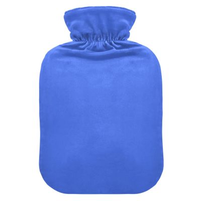 1 L Hot Water Bottle with Soft Royal Blue Cover, Foot Warmer, Pain Relief
