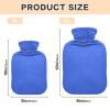 1 L Hot Water Bottle with Soft Royal Blue Cover, Foot Warmer, Pain Relief view 3