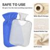 1 L Hot Water Bottle with Soft Royal Blue Cover, Foot Warmer, Pain Relief view 4