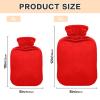 Sturdy Red Hot Water Bottle with Soft Cover, Hand and Foot Warmer, Winter Gift, 1 L view 3