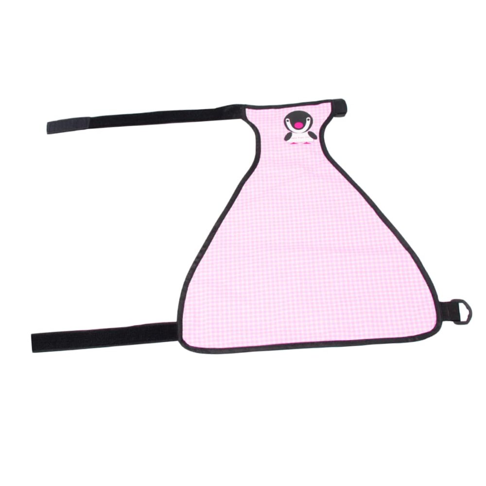 Amosfun Dog Belly Cover Plaid Pattern Adjustable Pet Bib Lightweight Polyester XS Pink for Puppies and Small Dogs