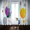Blackout Thermal Curtains, Purple and Yellow Spherical Design view 3