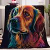 Black Golden Retriever Blanket, 100 x 150 cm, Soft Fleece and Flannel Throw view 1