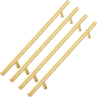 Gold Cabinet Handles, 4-Pack, Aluminum Alloy T-Handles, 192 mm Hole Spacing