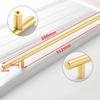 Gold Cabinet Handles, 4-Pack, Aluminum Alloy T-Handles, 192 mm Hole Spacing view 2