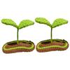Wool and Metal Sprout Hair Clips view 1