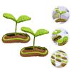 Wool and Metal Sprout Hair Clips view 4