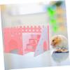 HAPINARY Two-Story PVC Hamster House with Hamster Bridge, Quiet Retreat and Playground for Small Pets, Year-Round, Pink view 2