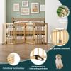 Semiocthome Freestanding Bamboo Baby and Pet Gate, Foldable Safety Gate, 4 Panels, 188 cm Wide view 3
