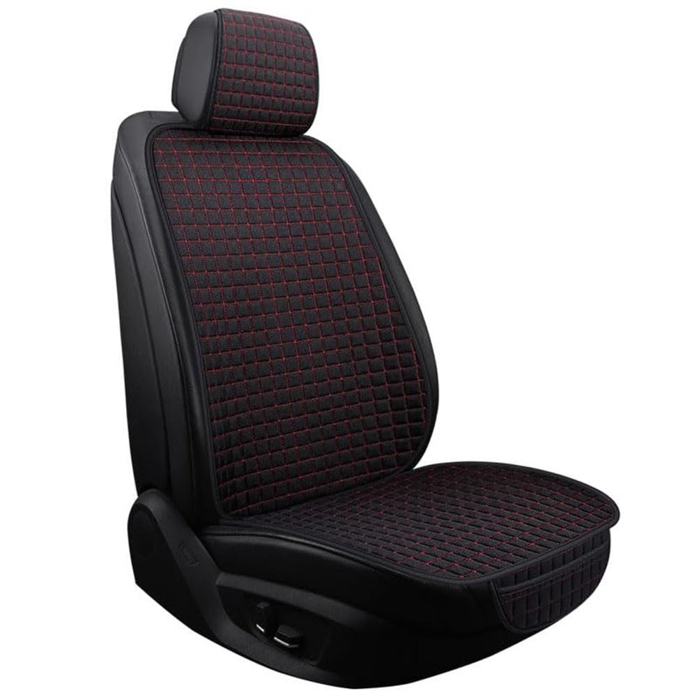 NURCIX Car Seat Cover, Compatible with Audi S6 C8 Sedan 2020–2022, Sweat-Absorbent, Washable Seat Protector, A-Black+Red